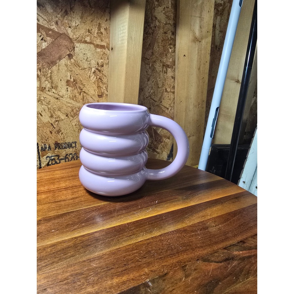 Room Essentials Bubble Coffee Cup Lavender Purple Stoneware Unique Mug - Picture 2 of 5